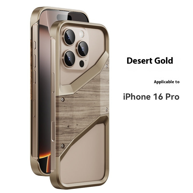 Wooden Aluminum Alloy Phone Protective Case