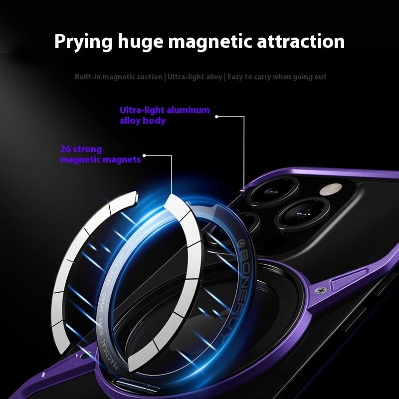 Aluminum Alloy Frameless Rotary Magnetic Phone Case