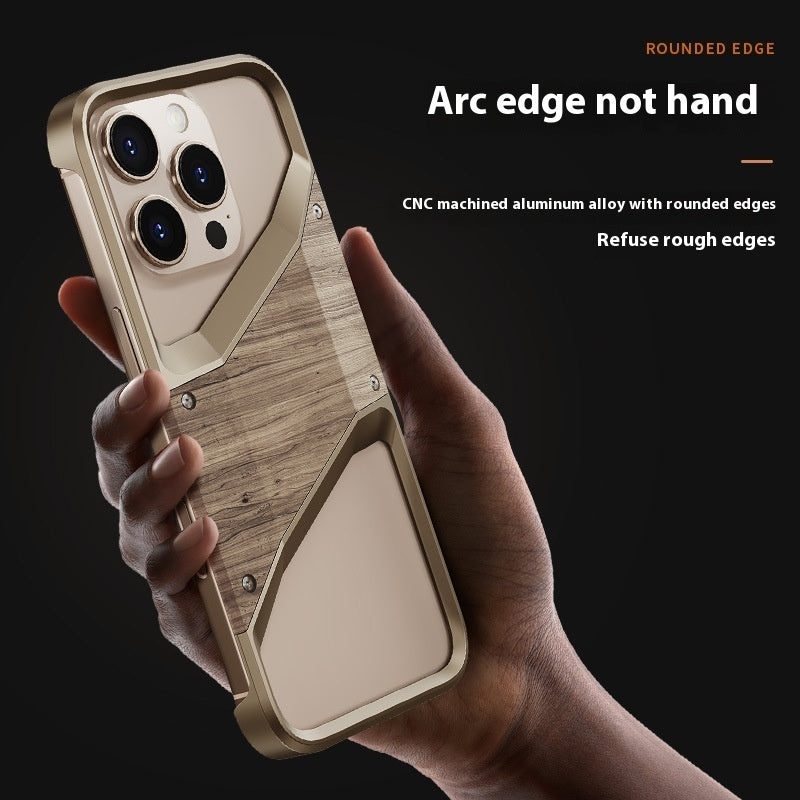 Wooden Aluminum Alloy Phone Protective Case