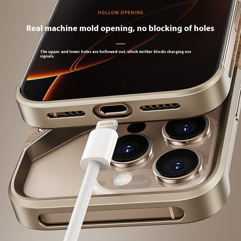 Wooden Aluminum Alloy Phone Protective Case