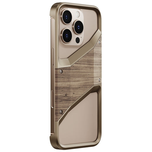 Wooden Aluminum Alloy Phone Protective Case